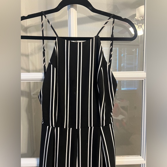 HYFVE Black and White Striped Halter Wide-Leg Jumpsuit - Picture 5 of 8